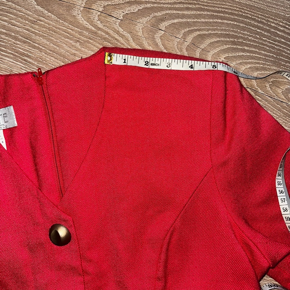 VTG 80s 90s Magenta Pink Dress Suit Button Front Petite Sz 6 NWT 💕 - Picture 8 of 14